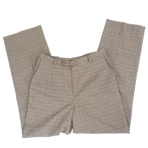 90s Vintage Briggs‎ Brown Straight Leg Plaid Trousers Size 8 Waist 29 Relaxed